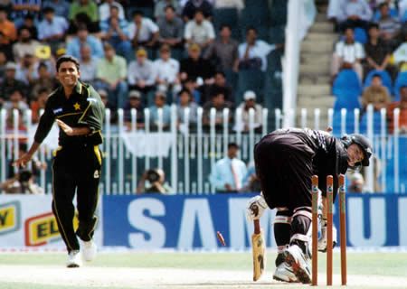 Nevin has just been bowled by Abdul Razzaq