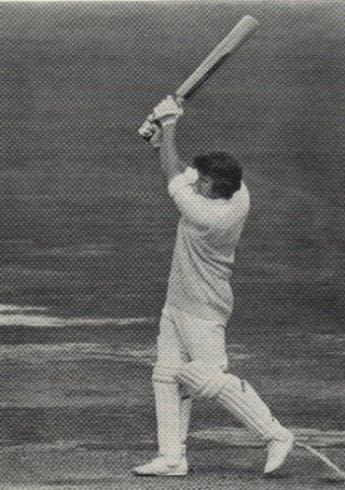 Mike Llewellyn hitting a huge six, almost over the Lord's Pavillion, 1977