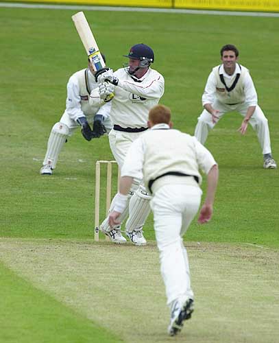 David Byas pulls Steve Kirby round the corner for two runs