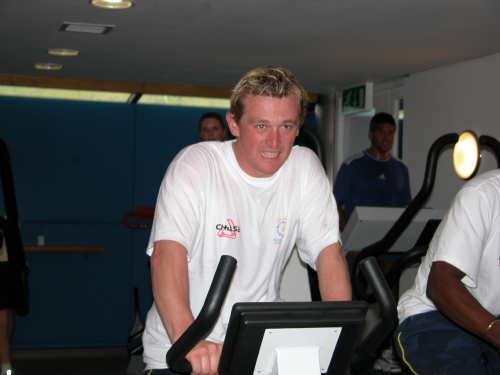 Derek Kenway on exercise bike