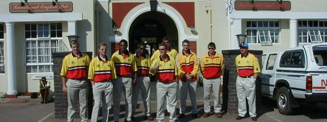 The Zimbabwe World Cup team before their welcome home parade in Harare