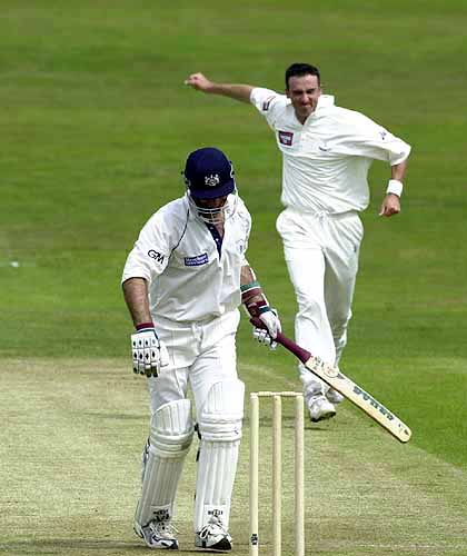 Gavin Hamilton has just had Kim Barnett caught behind for 31
