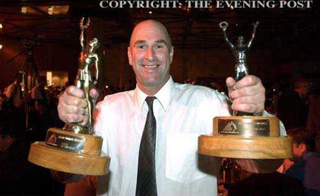 Johnson with the Wellington coach and team of the year awards