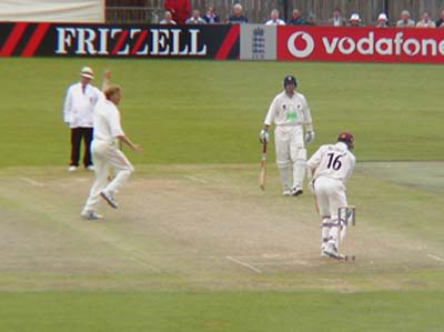 Alan Mullally successfully appeals for LBW