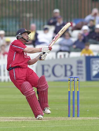 Graham Lloyd with a pull to the leg side ropes