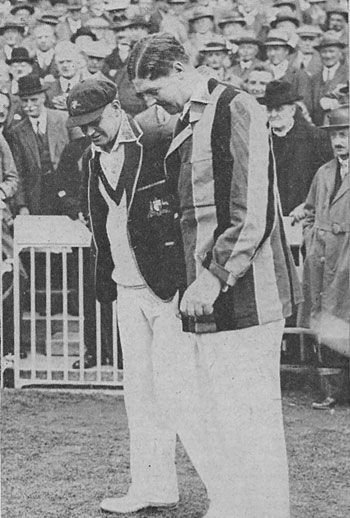 Percy Chapman tossing with Bill Woodfull
