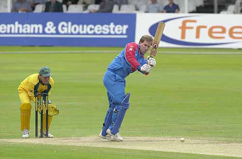 Kevan James batting for England