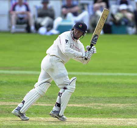Neil Fairbrother turns a ball round the corner to leg in his innings of 73