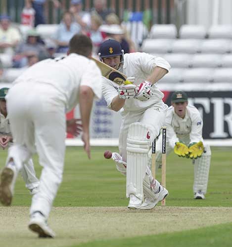 Andrew Gait pushes back through the line from a Smith delivery