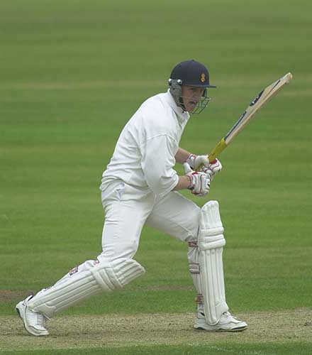 Andrew Gait at the crease on day one of the local derby between Notts and Derby at the County Ground Derby