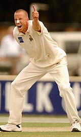 Michael Clark appeals for a wicket