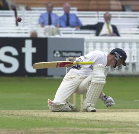 Hancock avoids a delivery from Allan Donald