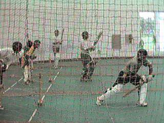 Indoor practice due to rain