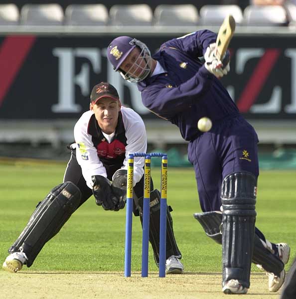 Durham skipper Jon Lewis manages to drive Croft straight for four