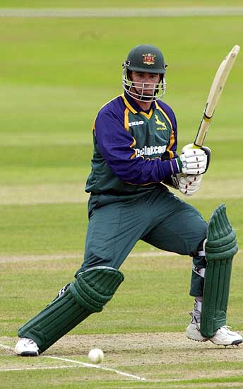 Jason Gallian in fine Sunday afternoon form in his innings of 39