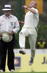 Nantie Hayward leaps in his delivery stride