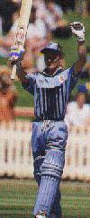 Corey Richards celebrating a hundred