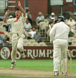 Morris lbw by Peter Martin, County Championship, Lancashire v Durham, 1-4 September 1999