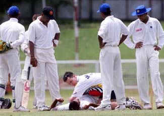 Gallage down injured, SL Board XI v Australians, 1999/00