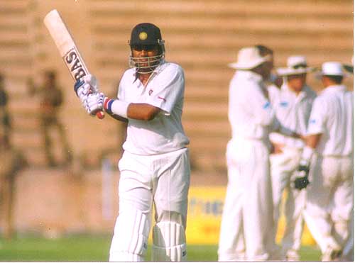 Gagan Khoda returning pavillion after caught at cover off Daniel Vettori
