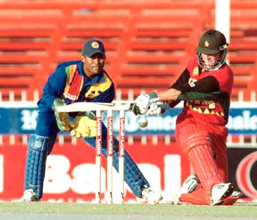 Viljoen playing the sweep shot