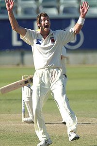 Mark Cleary for the Redbacks celebrates