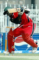Dion Ebrahim avoids a short ball