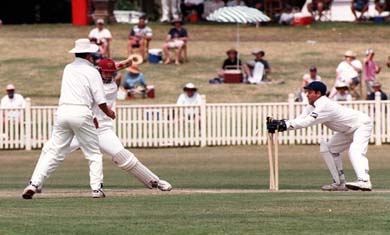 Phil Emery stumps Geoff Foley, New South Wales v Queensland, Sheffield Shield, 1997/98