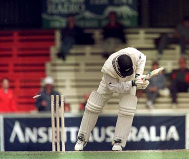 Bryan Young bowled by Paul Reiffel, 1997