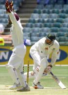 Jacobs celebrates as Symcox is run out