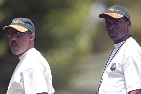 Dujon and Harper at training