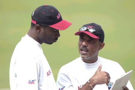 Harper and Dujon at training