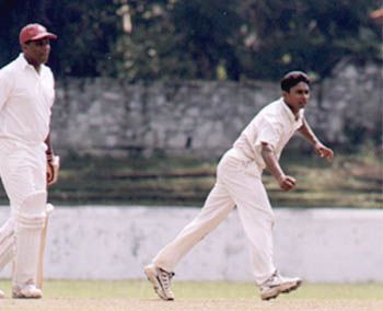 Nimesh Perera bowls for Sebastianites