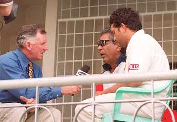 Ian Chappel interviewing Geakwad and Tendulkar