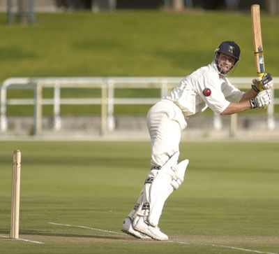 Neil Johnson glances a ball against North West