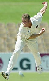 South Australian bowler Paul Rofe in action
