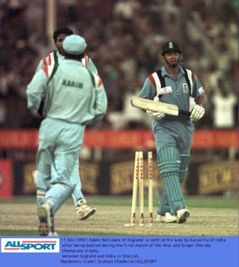 England v India, 11 Dec 1997: A Hollioake b Kuruvilla