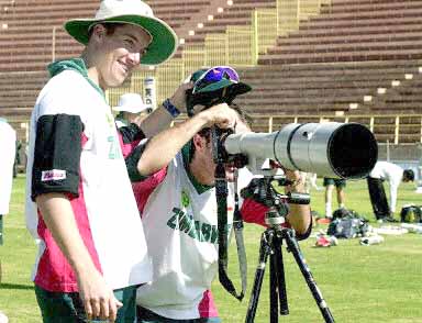 Viljoen and Friend take time off during the nets