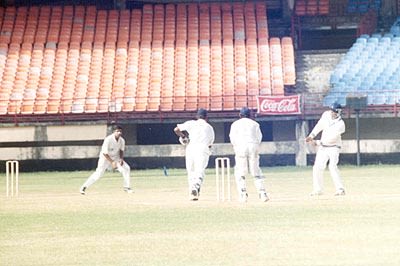 S Nair's delivery being played by D Ganesh