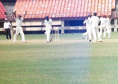 VST Naidu walks back after being caught at first slip off RamPrakash