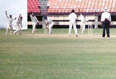 Suresh Kumar bowls to Ganesh