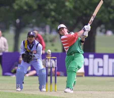 Miriam Grealey hits out in her innings of 16