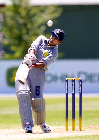 Silva pops the ball up to be caught off the bowling of Clare Taylor