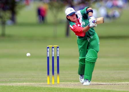 Irish captain Miriam Grealey batting