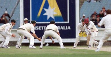 Colin Stuart is being surrounded by the Aussies