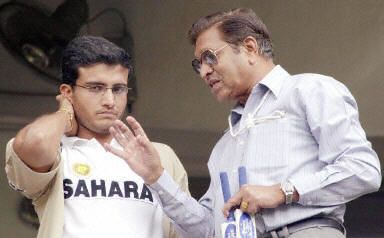 Sourav Ganguly in discussion with chairman of selectors Chandu Borde