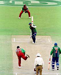 Zahoor Elahi whacks a four