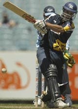 Graeme Rummans of the Bushrangers in action during the ING Cup match